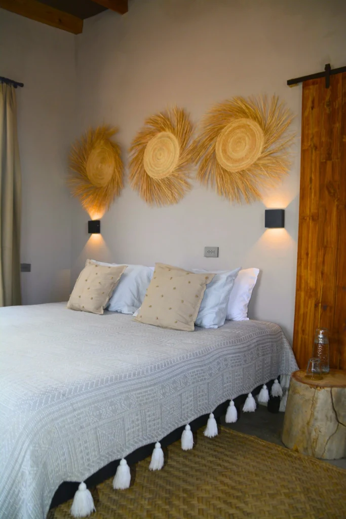 interior cabaña y cama