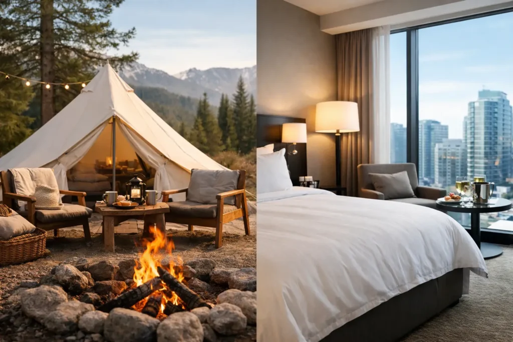 Glamping vs hotel stay: cuál te conviene