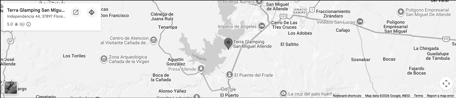mapa ubicacion terra glamping san miguel de allende - desktop