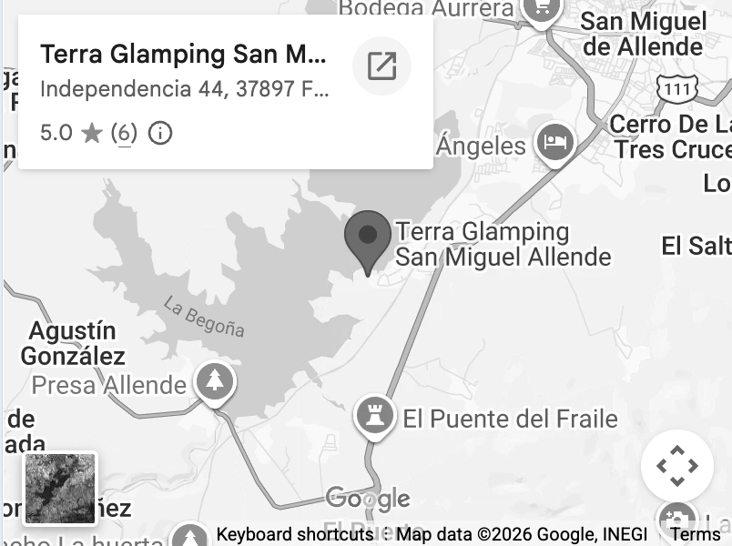mapa ubicacion terra glamping san miguel de allende - mobile